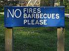 National Trust 'No Fires or Barbecues' sign  Studland United Nudists