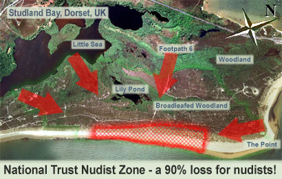 National Trust reduce traditional nudist area at Studland by 90%