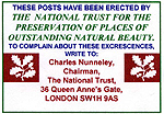 Sticker on National Trust Red Post  Studland United Nudists