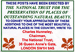 Sticker on National Trust Red Post  Studland United Nudists