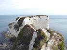 The final narrow path to Old Harry gives vertical views on both sides  Studland United Nudists